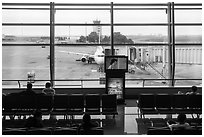 Waiting room, Tan Son Nhat airport, Tan Binh district. Ho Chi Minh City, Vietnam ( black and white)