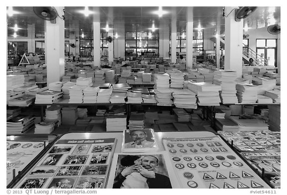 Bookstore, district 5. Ho Chi Minh City, Vietnam (black and white)