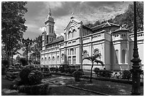 Joan of Arch church and park, district 5. Ho Chi Minh City, Vietnam (black and white)