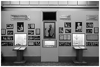 Ho Chi Minh portraits, Ho Chi Minh Museum. Ho Chi Minh City, Vietnam (black and white)