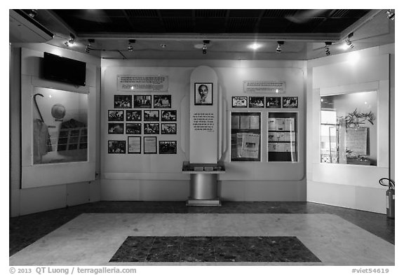 Exhibit, Ho Chi Minh Museum. Ho Chi Minh City, Vietnam (black and white)