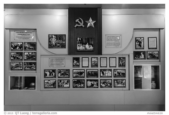 Historic photos, Ho Chi Minh Museum. Ho Chi Minh City, Vietnam (black and white)