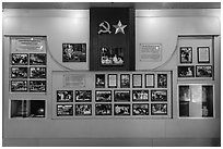 Historic photos, Ho Chi Minh Museum. Ho Chi Minh City, Vietnam (black and white)