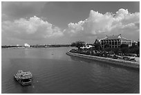 Dragon House and Ben Nghe Channel. Ho Chi Minh City, Vietnam ( black and white)