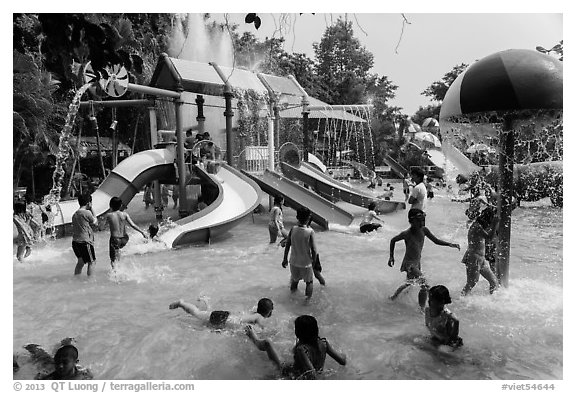 Dam Sen Water Park, district 11. Ho Chi Minh City, Vietnam (black and white)