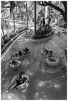 Inner tubing, Dam Sen Water Park, district 11. Ho Chi Minh City, Vietnam (black and white)