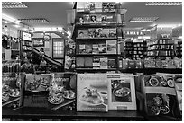 Books about Vietnam in bookstore. Ho Chi Minh City, Vietnam ( black and white)