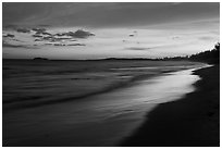 Beach at sunset. Mui Ne, Vietnam (black and white)