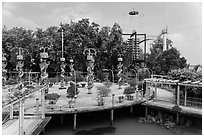 Kitch Temple of the coconut monk, Phung Island. My Tho, Vietnam (black and white)