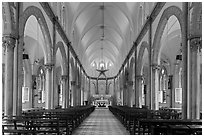 Church interior. Tra Vinh, Vietnam ( black and white)