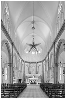 Church interior. Tra Vinh, Vietnam (black and white)