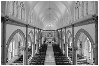 Church nave. Tra Vinh, Vietnam (black and white)