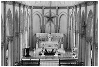 Church altar. Tra Vinh, Vietnam (black and white)