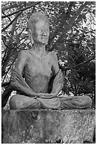 Buddha statue, Hang Pagoda. Tra Vinh, Vietnam (black and white)