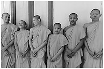 Novices, Hang Pagoda. Tra Vinh, Vietnam (black and white)