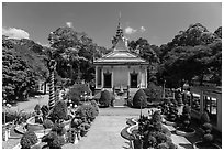 Hang Pagoda and grounds. Tra Vinh, Vietnam (black and white)