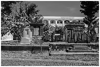 Vo Family cemetery. Tra Vinh, Vietnam (black and white)