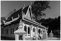 Ang Pagoda in Khmer style. Tra Vinh, Vietnam (black and white)