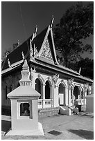 Ang Pagoda (Angkor Rek Borei). Tra Vinh, Vietnam (black and white)