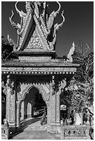 Spirit house, Ang Pagoda. Tra Vinh, Vietnam (black and white)