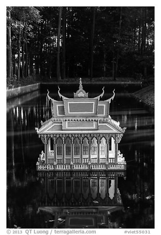 Spirit house on small pond. Tra Vinh, Vietnam