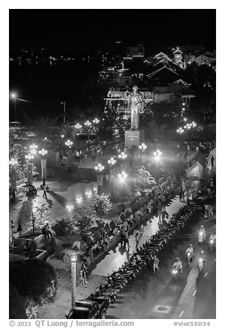 Can Tho waterfront from above at night. Can Tho, Vietnam