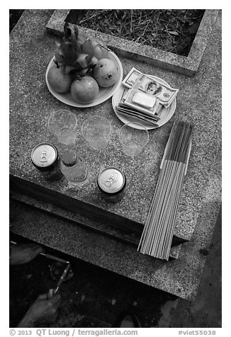 Traditional offering to the deceased. Ben Tre, Vietnam