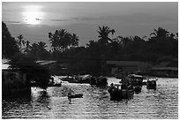 Sunrise, Phung Diem. Can Tho, Vietnam (black and white)