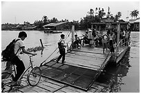 River ferry. Can Tho, Vietnam (black and white)