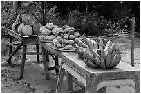 Fruit stand. Can Tho, Vietnam (black and white)