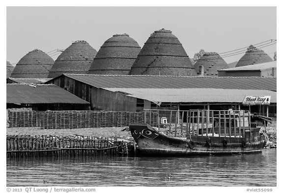 Brick factory. Sa Dec, Vietnam (black and white)