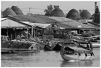 Riverside brick ovens. Sa Dec, Vietnam ( black and white)