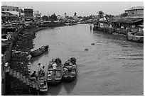 Tien River. Sa Dec, Vietnam ( black and white)