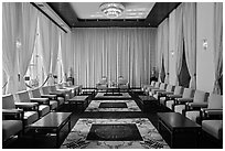 Vice-President Reception salon, Independence Palace. Ho Chi Minh City, Vietnam ( black and white)