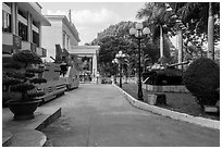 Float and historic tank, Army Museum. Ho Chi Minh City, Vietnam ( black and white)