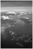 Aerial view of Hon Tre Island and Nha Trang. Vietnam ( black and white)