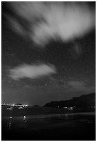 An Hai Beach at night, Con Son. Con Dao Islands, Vietnam ( black and white)