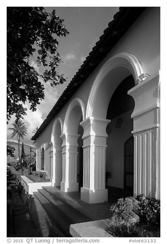 Colonial customs house, Con Son. Con Dao Islands, Vietnam (black and white)