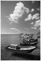 Fishing boats, Con Son. Con Dao Islands, Vietnam ( black and white)
