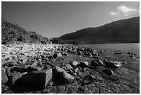 Rocky bay, Bay Canh Island, Con Dao National Park. Con Dao Islands, Vietnam ( black and white)