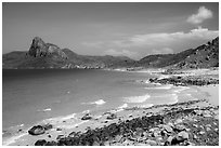 Turquoise water and Ba Island. Con Dao Islands, Vietnam ( black and white)