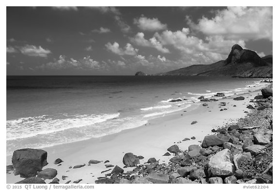 Nhat Beach. Con Dao Islands, Vietnam (black and white)