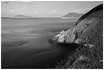 Cau Islet, Bay Canh Island, and Tau Be Cape. Con Dao Islands, Vietnam ( black and white)