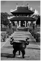 Urn and shrine, Hang Duong Cemetery. Con Dao Islands, Vietnam ( black and white)