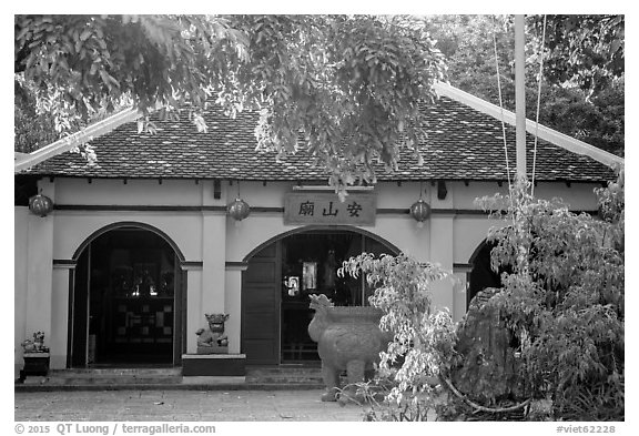 Phi Yen shrine. Con Dao Islands, Vietnam (black and white)