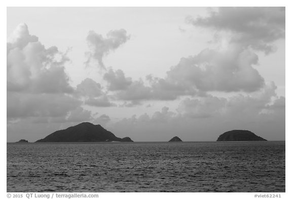 Islets and Con Son Bay. Con Dao Islands, Vietnam (black and white)