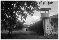 Prison wall, Con Son. Con Dao Islands, Vietnam ( black and white)