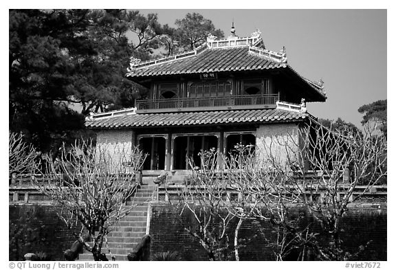 Pavilion inside the Minh Mang Mausoleum. Hue, Vietnam