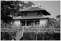 Pavilion inside the Minh Mang Mausoleum. Hue, Vietnam (black and white)