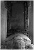 Stone tablet on the back of a tortoise, Thien Mu Pagoda. Hue, Vietnam ( black and white)